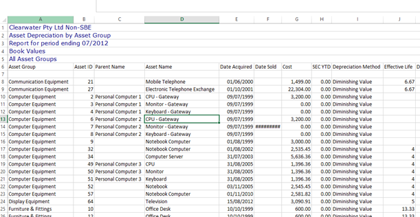 Enhanced Reporting Upgrades to MYOB AssetManager Pro